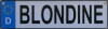 NAMENSSCHILD in Autokennzeichenform  Blondine (26x7cm)
