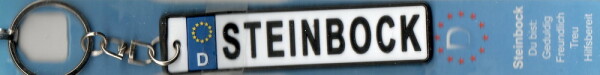 Namen-Schlüsselanhänger in Autokennzeichenform - Steinbock