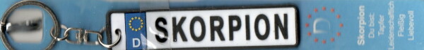 Namen-Schlüsselanhänger in Autokennzeichenform - Skorpion