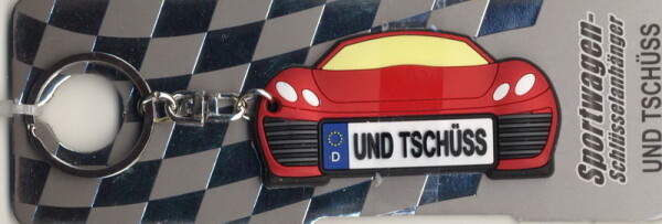 Sportwagen Schlüsselanhänger UND TSCHÜSS /...