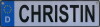 NAMENSSCHILD in Autokennzeichenform  Christin (26x7cm)