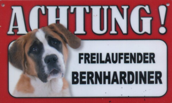 Tier - Warnschilder - Achtung! ... Bernhardiner (6)