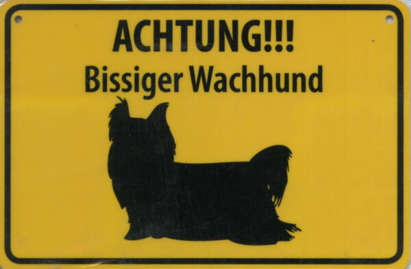 Ortsschild ACHTUNG!!! Bissiger Wachhund (506)