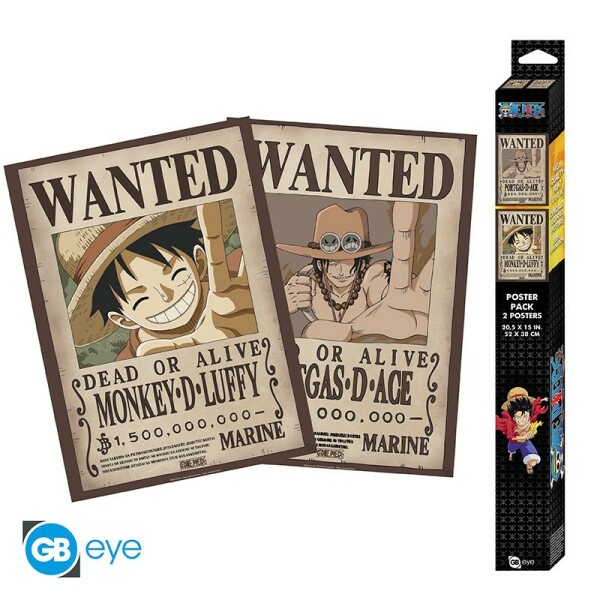 ONE PIECE - Set 2 Chibi Posters - Wanted Luffy & Ace...