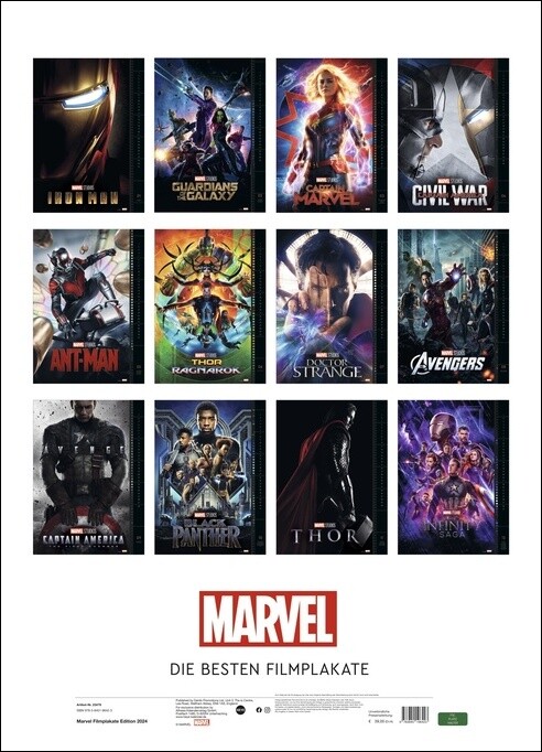 Heye Kalender - Marvel Filmplakate Edition Kalender 2024