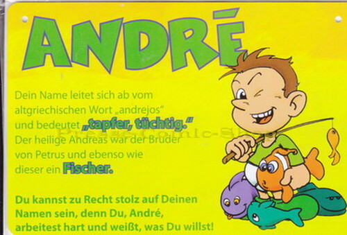 Postkarte / Namensschild - Andre