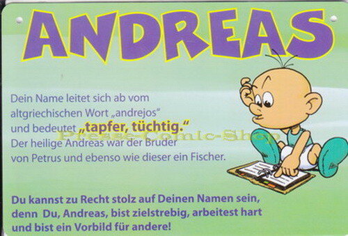 Postkarte / Namensschild - Andreas