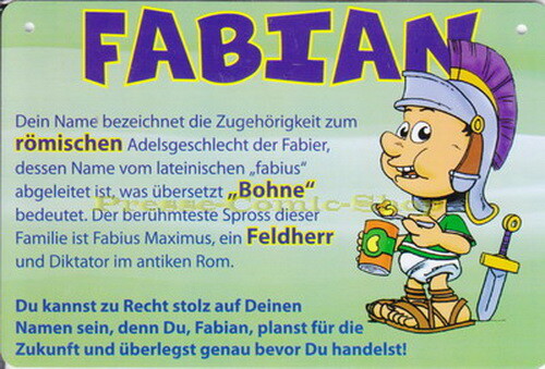 Postkarte / Namensschild - Fabian