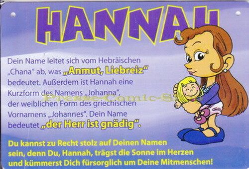 Postkarte / Namensschild - Hannah