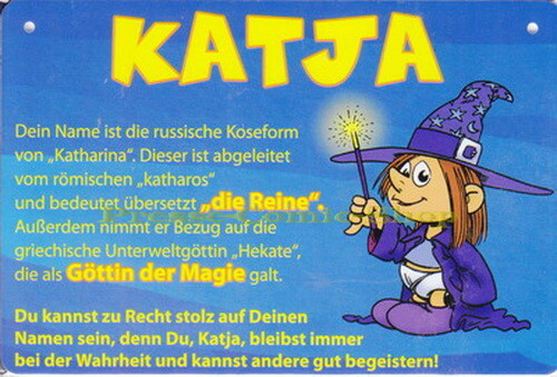 Postkarte / Namensschild - Katja