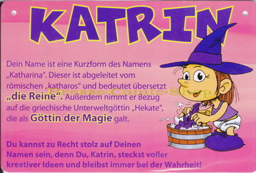 Postkarte / Namensschild - Katrin