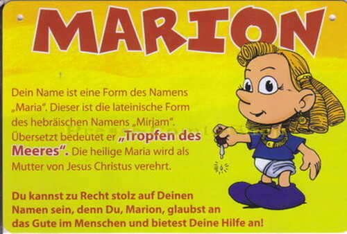 Postkarte / Namensschild - Marion