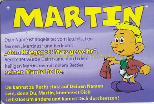 Postkarte / Namensschild - Martin