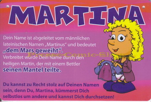 Postkarte / Namensschild - Martina