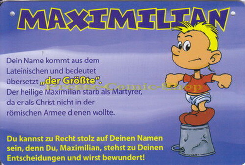 Postkarte / Namensschild - Maximilian