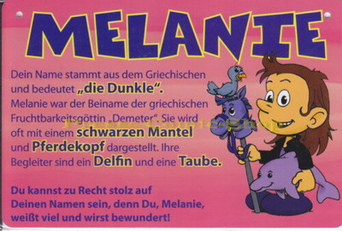 Postkarte / Namensschild - Melanie