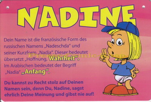 Postkarte / Namensschild - Nadine