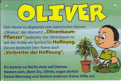 Postkarte / Namensschild - Oliver