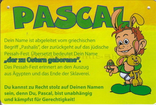 Postkarte / Namensschild - Pascal