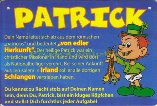 Postkarte / Namensschild - Patrick