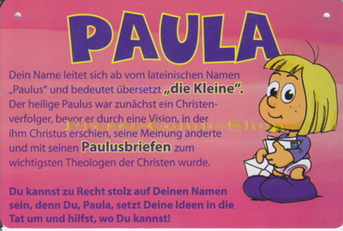 Postkarte / Namensschild - Paula