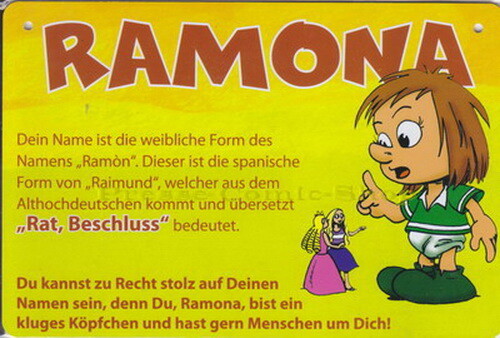Postkarte / Namensschild - Ramona