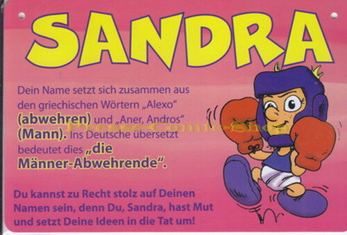 Postkarte / Namensschild - Sandra