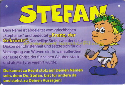 Postkarte / Namensschild - Stefan