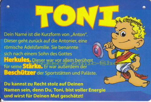 Postkarte / Namensschild - Toni